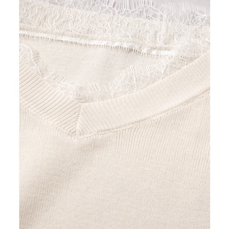 Vネックレースプルオーバー | VIS  | 詳細画像28 