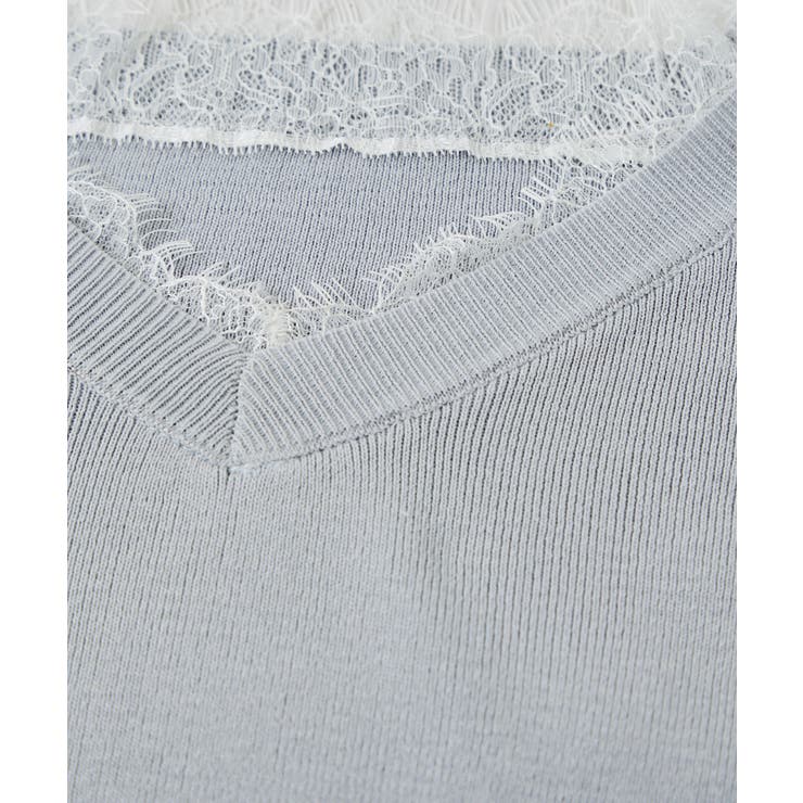 Vネックレースプルオーバー | VIS  | 詳細画像30 