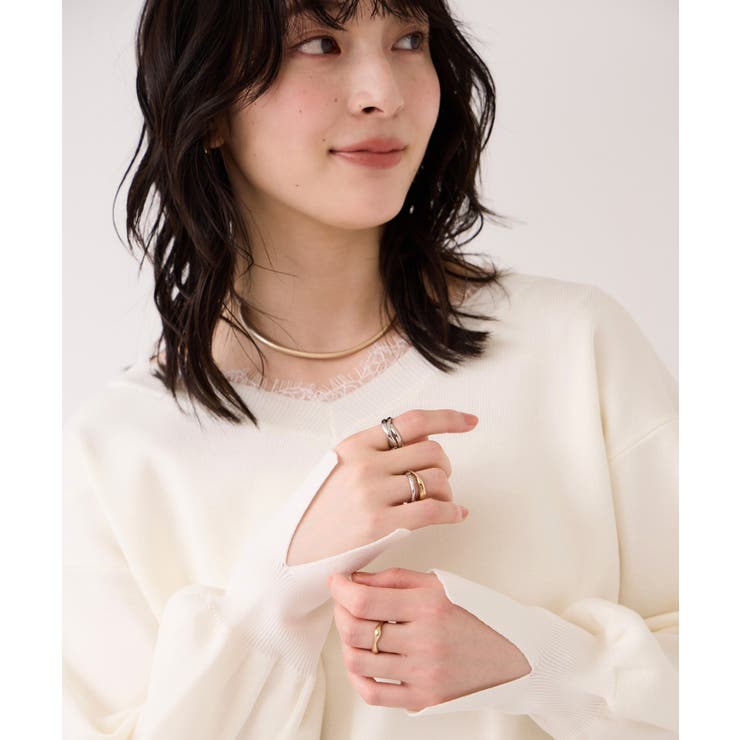 Vネックレースプルオーバー | VIS  | 詳細画像5 