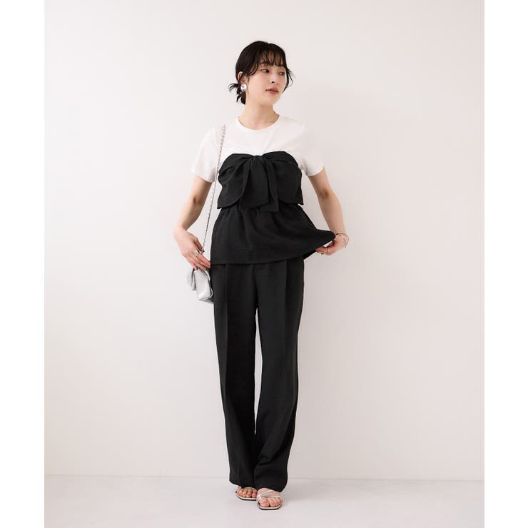 美easyリネンライクリボンビスチェトップス イージーケア 接触冷感 | VIS  | 詳細画像2 