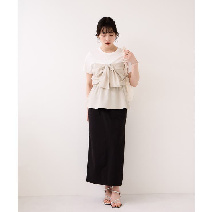 美easyリネンライクリボンビスチェトップス イージーケア 接触冷感 | VIS  | 詳細画像20 