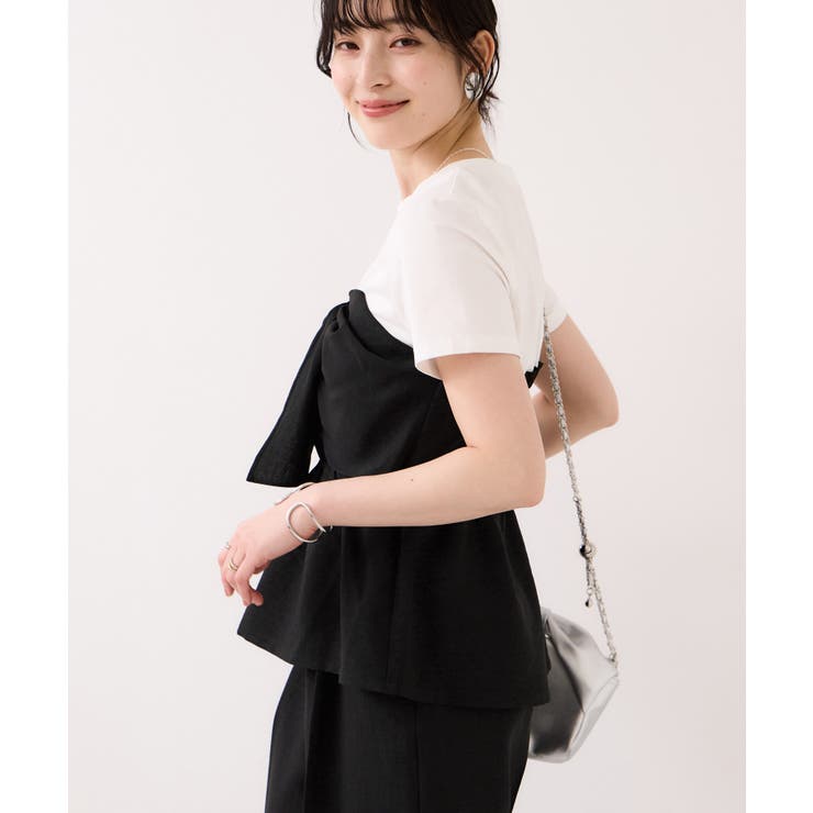 美easyリネンライクリボンビスチェトップス イージーケア 接触冷感 | VIS  | 詳細画像6 