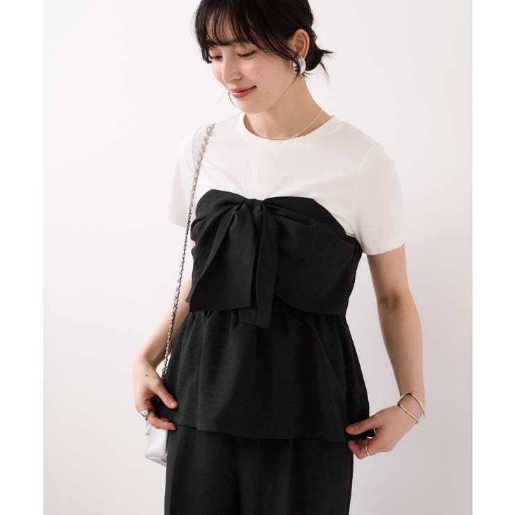 美easyリネンライクリボンビスチェトップス イージーケア 接触冷感 | VIS  | 詳細画像7 