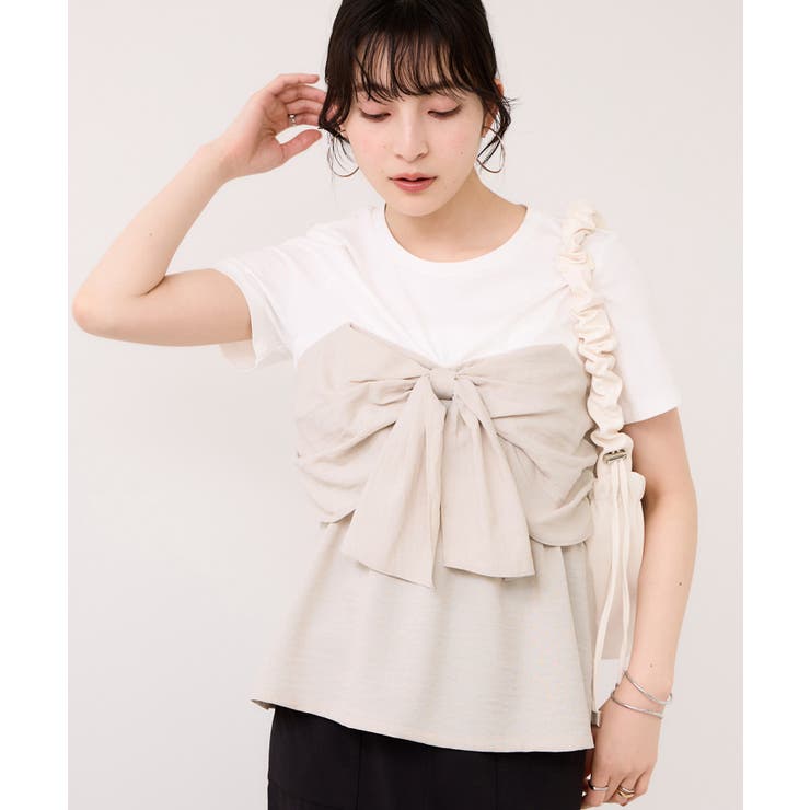 キナリ(16) | 美easyリネンライクリボンビスチェトップス イージーケア 接触冷感 | VIS 