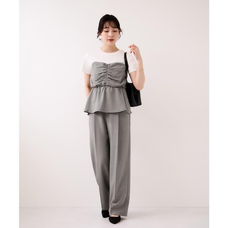 【WEB限定】美easyリネンライクシャーリングビスチェドッキングトップス イー… | VIS  | 詳細画像13 