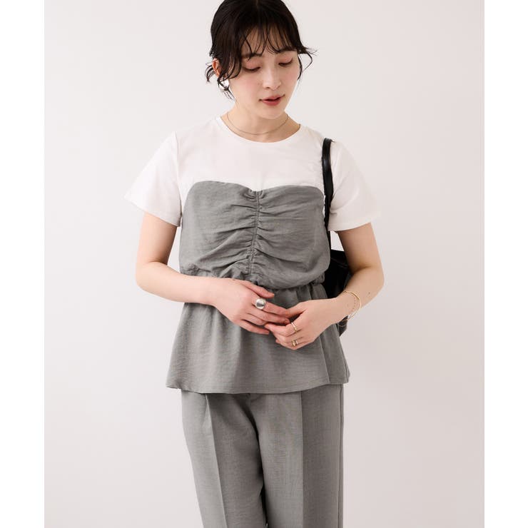 【WEB限定】美easyリネンライクシャーリングビスチェドッキングトップス イー… | VIS  | 詳細画像15 