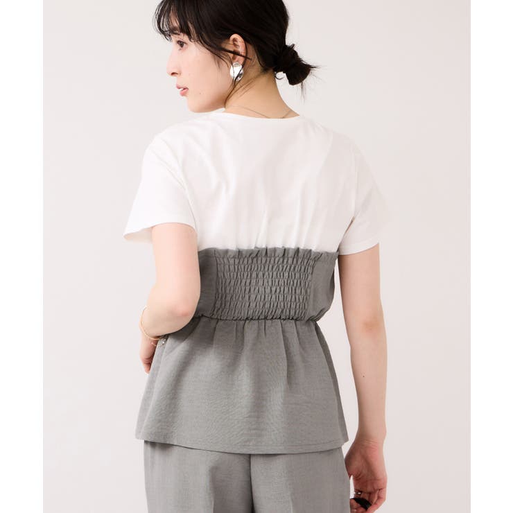 【WEB限定】美easyリネンライクシャーリングビスチェドッキングトップス イー… | VIS  | 詳細画像16 