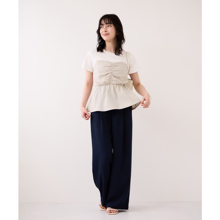 【WEB限定】美easyリネンライクシャーリングビスチェドッキングトップス イー… | VIS  | 詳細画像19 