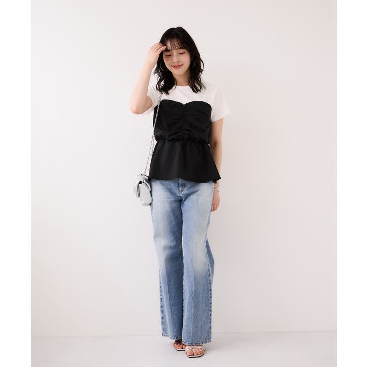 【WEB限定】美easyリネンライクシャーリングビスチェドッキングトップス イー… | VIS  | 詳細画像2 