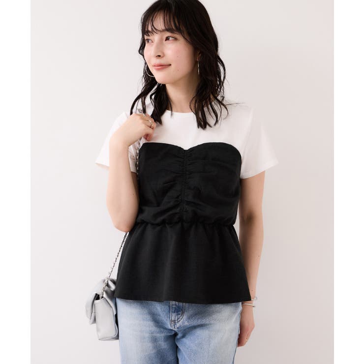 【WEB限定】美easyリネンライクシャーリングビスチェドッキングトップス イー… | VIS  | 詳細画像3 