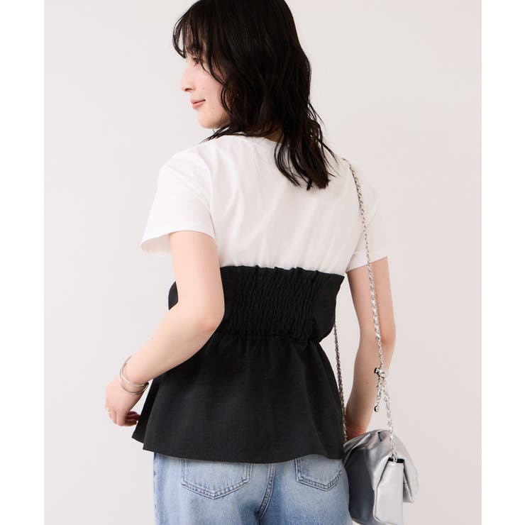 【WEB限定】美easyリネンライクシャーリングビスチェドッキングトップス イー… | VIS  | 詳細画像5 