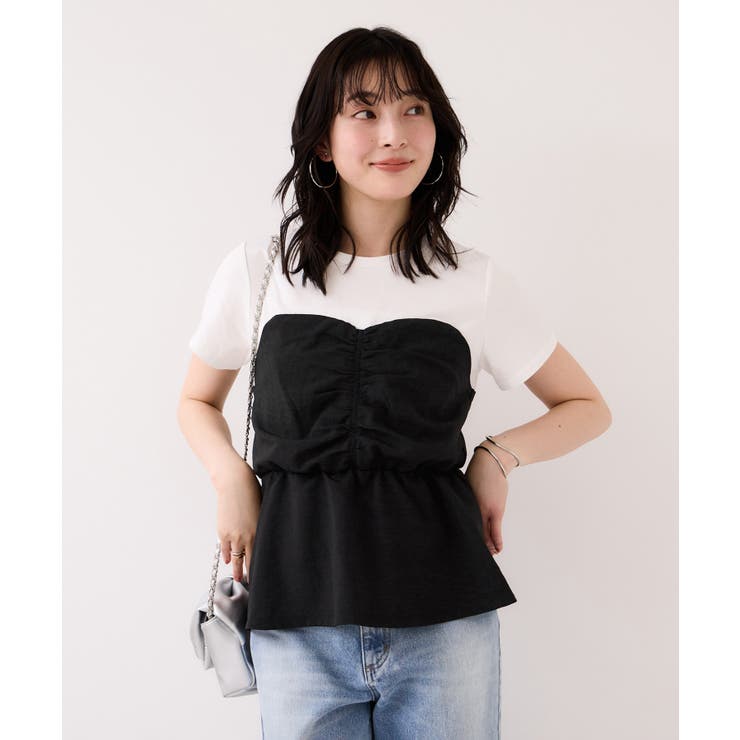 【WEB限定】美easyリネンライクシャーリングビスチェドッキングトップス イー… | VIS  | 詳細画像6 