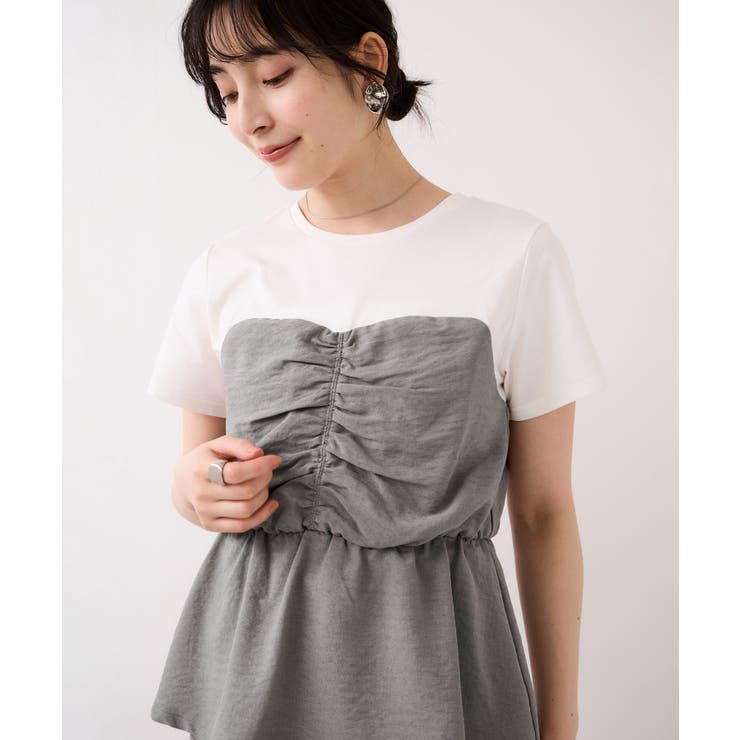 グレー(07) | 【WEB限定】美easyリネンライクシャーリングビスチェドッキングトップス イー… | VIS 