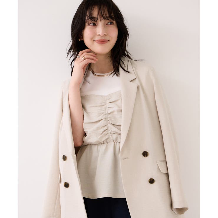 キナリ(16) | 【WEB限定】美easyリネンライクシャーリングビスチェドッキングトップス イー… | VIS 