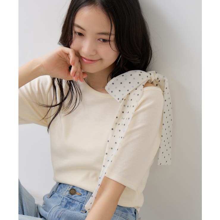 キナリ(16) | 肩リボンTシャツ | VIS 