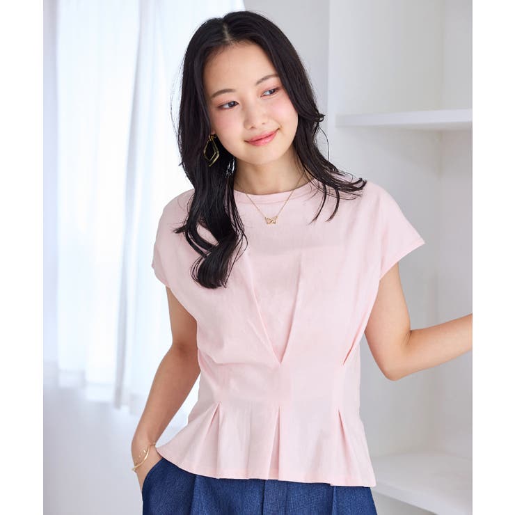 ピンク(63) | ウエストタックデザインTシャツ | VIS 