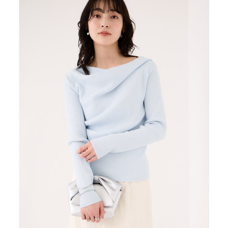 ドレープオフショルダーリブニット/イージーケア | VIS  | 詳細画像11 