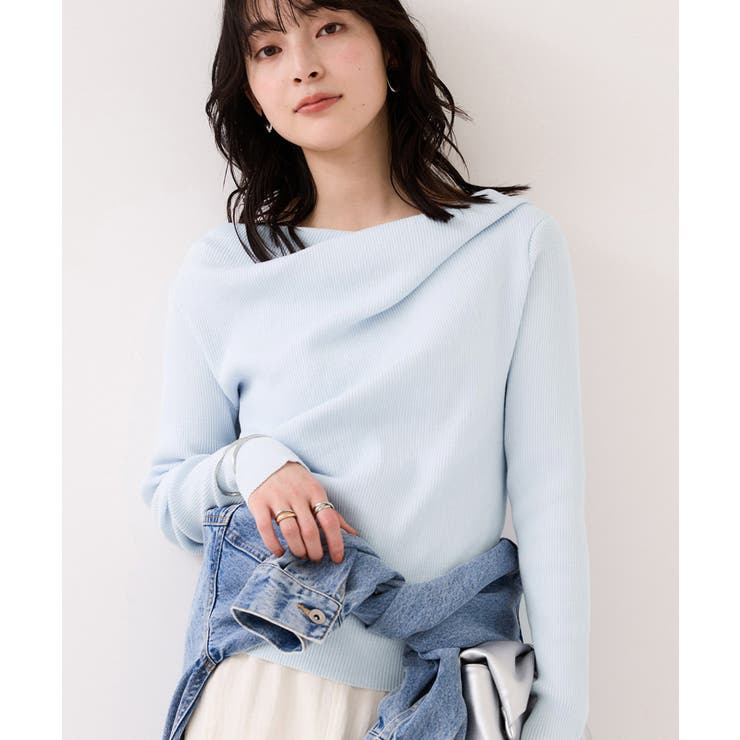 ドレープオフショルダーリブニット/イージーケア | VIS  | 詳細画像13 