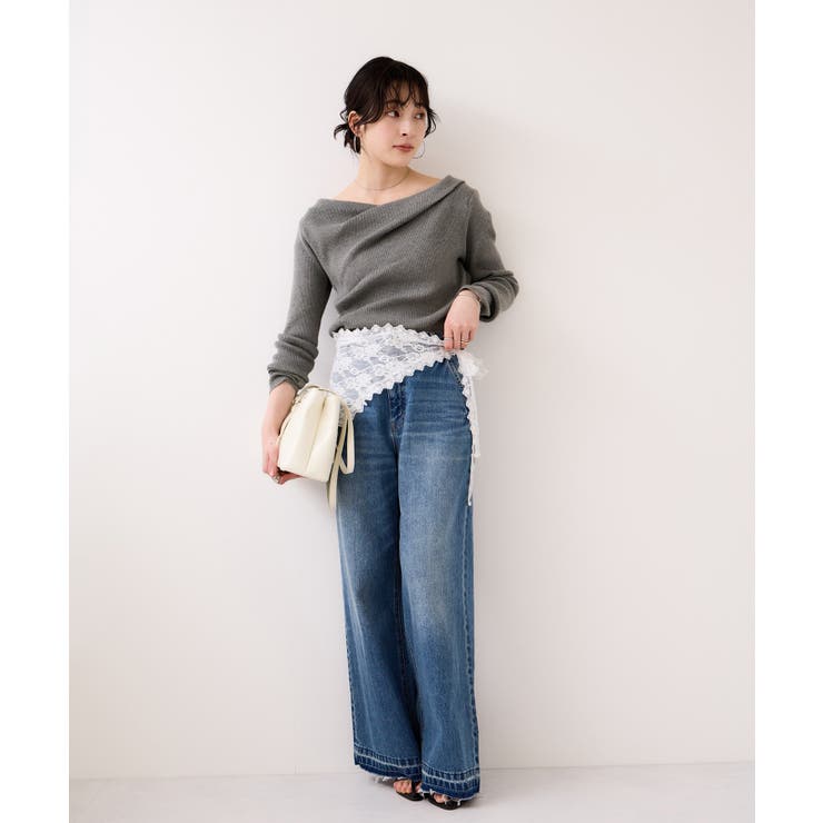 ドレープオフショルダーリブニット/イージーケア | VIS  | 詳細画像22 