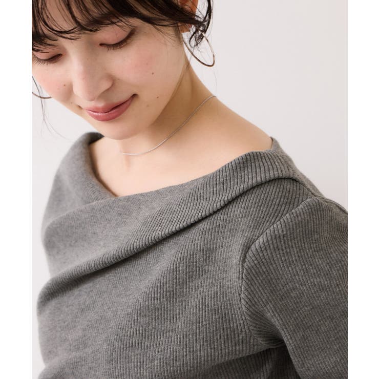 ドレープオフショルダーリブニット/イージーケア | VIS  | 詳細画像26 