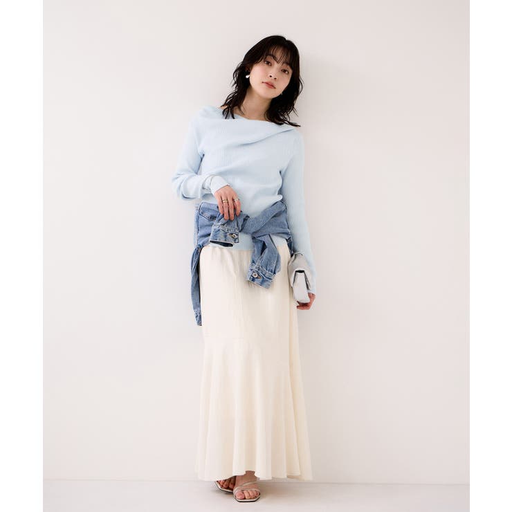 ドレープオフショルダーリブニット/イージーケア | VIS  | 詳細画像9 