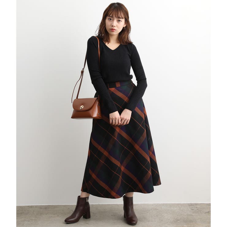 カシミヤタッチワイドリブ編みVネックプルオーバー | VIS  | 詳細画像16 