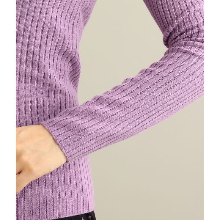 カシミヤタッチワイドリブ編みVネックプルオーバー | VIS  | 詳細画像5 