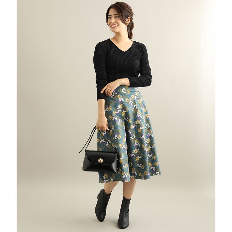 カシミヤタッチワイドリブ編みVネックプルオーバー | VIS  | 詳細画像9 