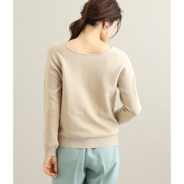 【MACHINE WASHABLE】ボートネックドルマンスリーブミラノリブプルオ… | VIS  | 詳細画像3 