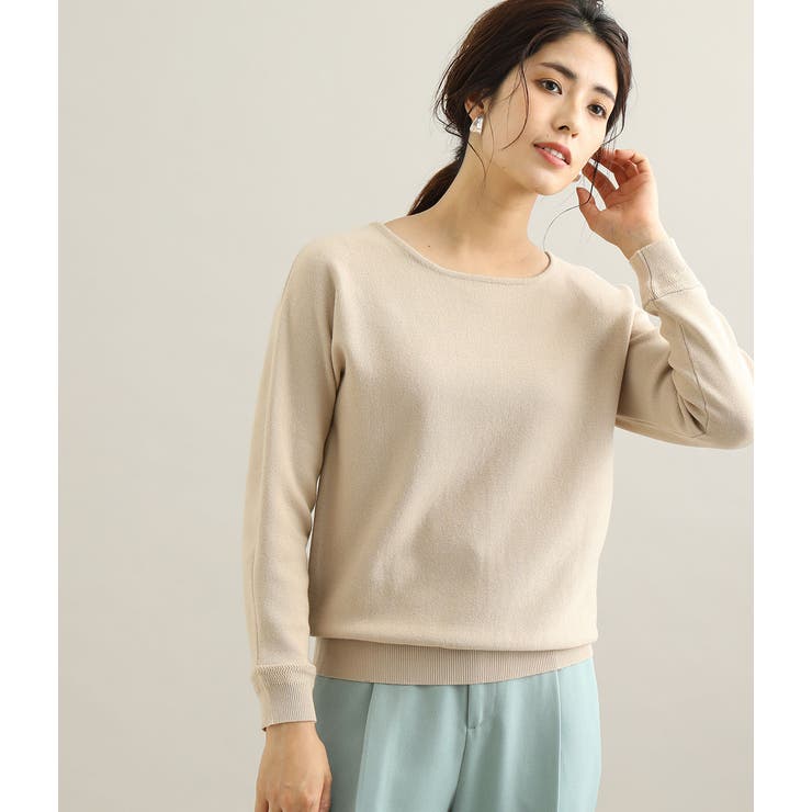 【MACHINE WASHABLE】ボートネックドルマンスリーブミラノリブプルオ… | VIS  | 詳細画像7 