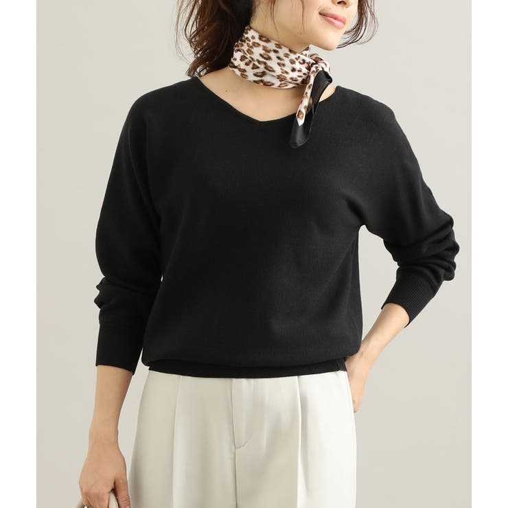 ブラック(01) | 【MACHINE WASHABLE】ボートネックドルマンスリーブミラノリブプルオ… | VIS 