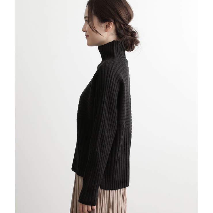 斜め切替リブタートルネックプルオーバー | VIS  | 詳細画像2 