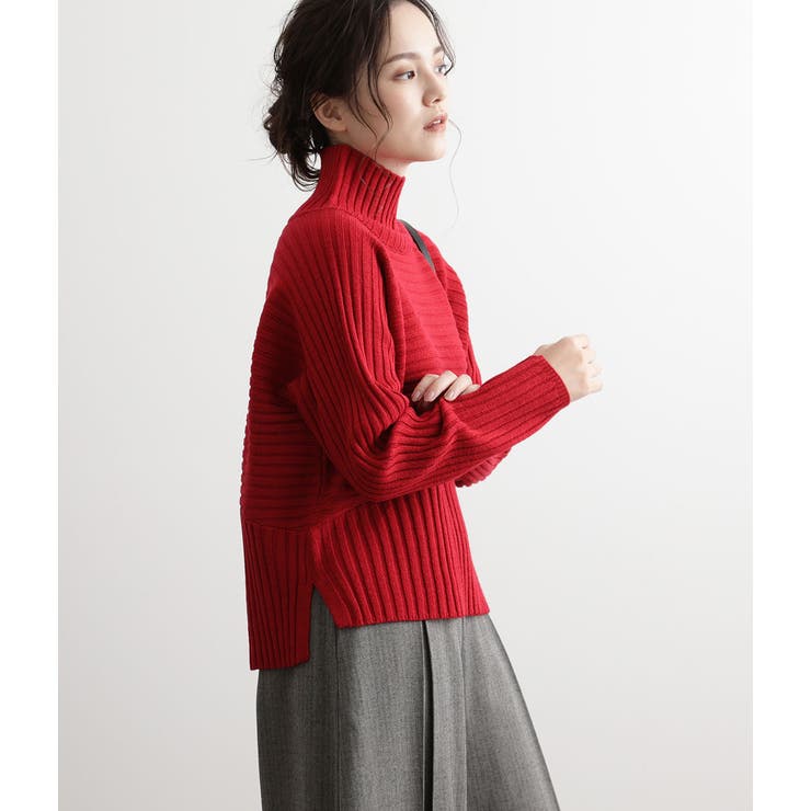 斜め切替リブタートルネックプルオーバー | VIS  | 詳細画像9 