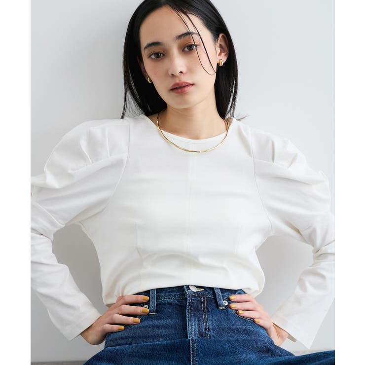 【洗える】タックボリュームスリーブカットソー | VIS  | 詳細画像4 