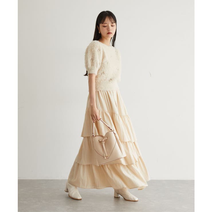 フェザーヤーンリボン刺繍ビーズニット | VIS  | 詳細画像4 