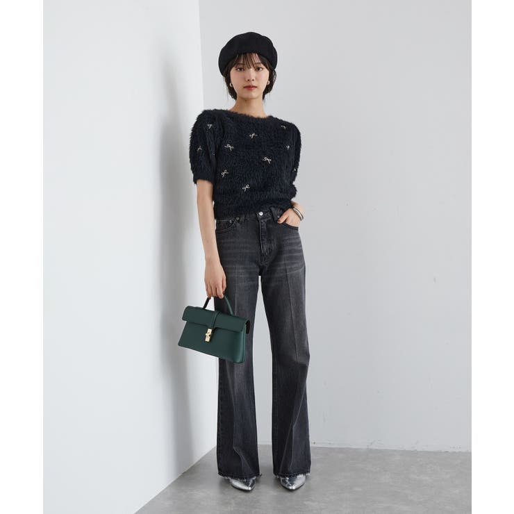 フェザーヤーンリボン刺繍ビーズニット | VIS  | 詳細画像5 