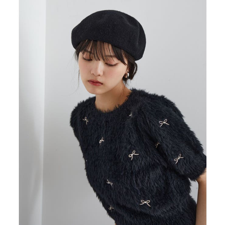 フェザーヤーンリボン刺繍ビーズニット | VIS  | 詳細画像8 