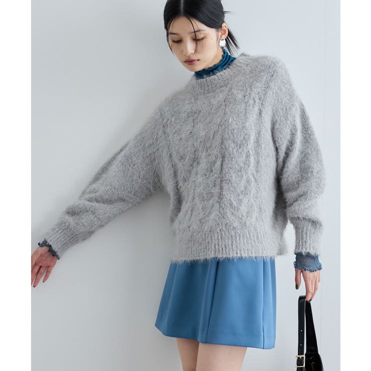 モールフェザーケーブルニットプルオーバー[品番：VISW0046282]｜VIS