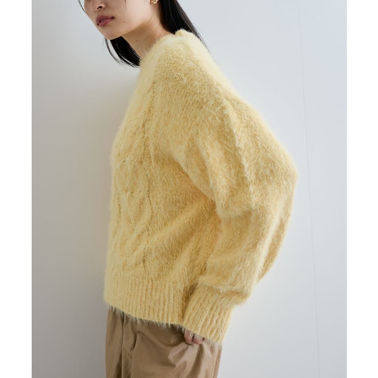 モールフェザーケーブルニットプルオーバー[品番：VISW0046282]｜VIS