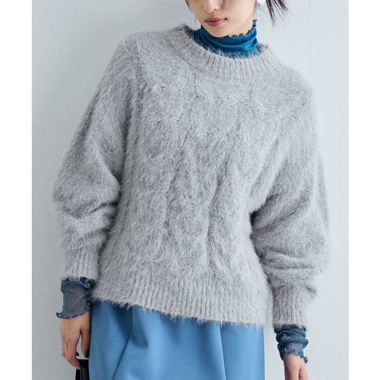 ルスポレイル&ブルー　ケーブルニットプルオーバー　mal. モールフェザーケーブルニットプルオーバー[品番：VISW0046282]｜VIS