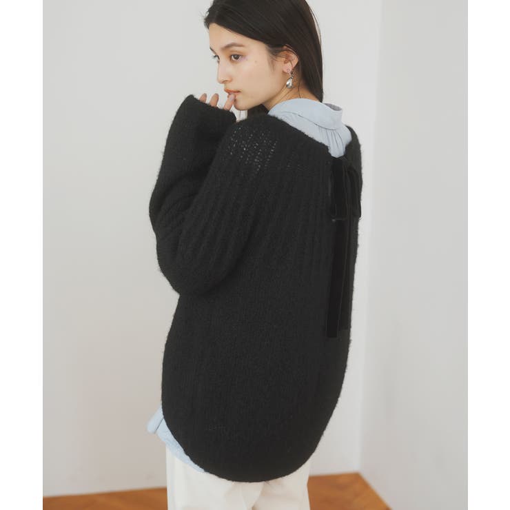 ブラック(01) | バックリボンHUGニット | VIS 