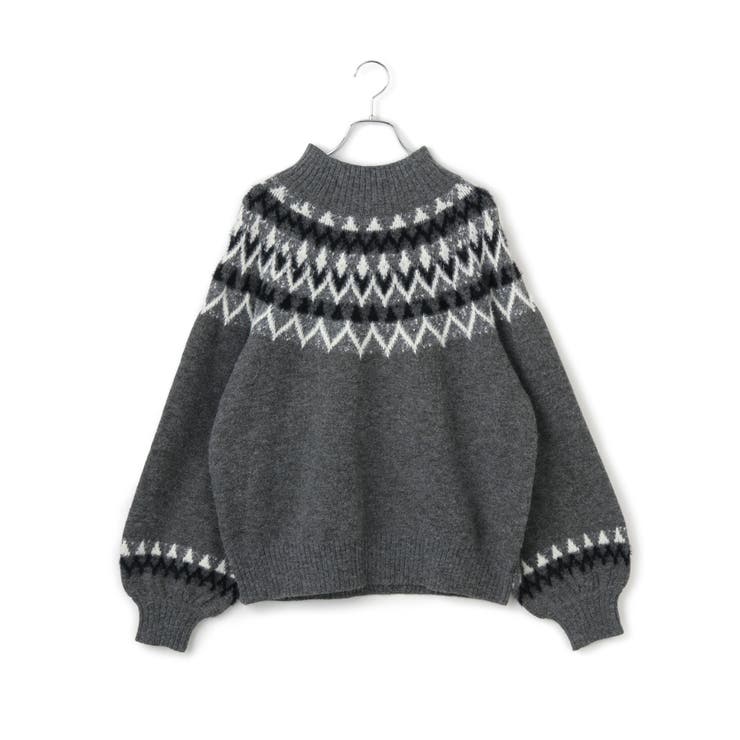 BATONER ノルディック柄ハイネックセーター BATONER ノルディック柄 ハイネックセーター