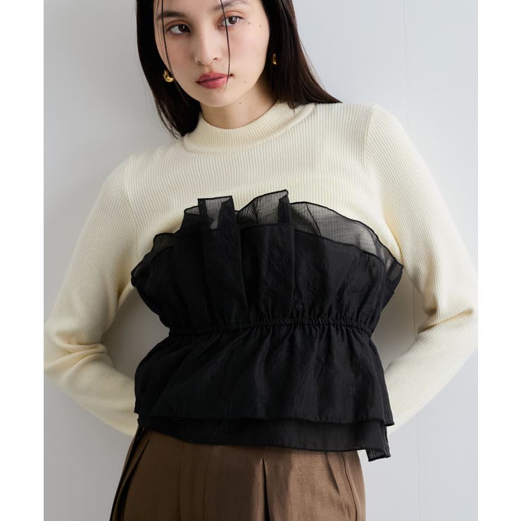 旬なレイヤードスタイルが叶う！ビスチェドッキングニット/洗える | VIS  | 詳細画像27 