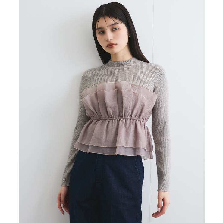 旬なレイヤードスタイルが叶う！ビスチェドッキングニット/洗える | VIS  | 詳細画像3 