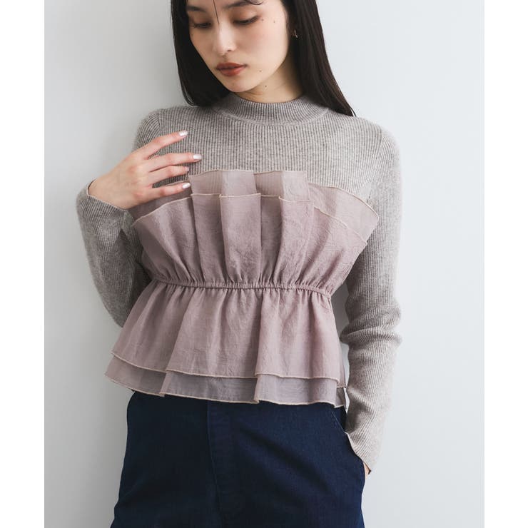 ライトグレー(08) | 旬なレイヤードスタイルが叶う！ビスチェドッキングニット/洗える | VIS 