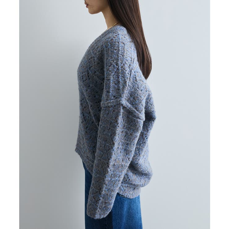 ミックスカラー深Vネックニット | VIS  | 詳細画像17 