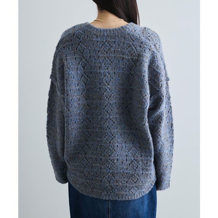 ミックスカラー深Vネックニット | VIS  | 詳細画像18 