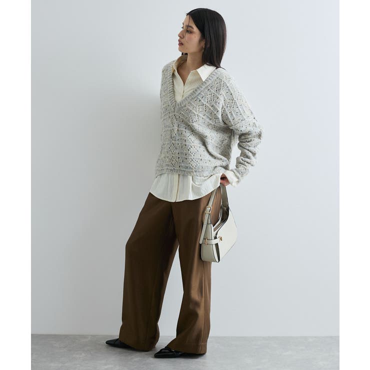 ミックスカラー深Vネックニット | VIS  | 詳細画像3 