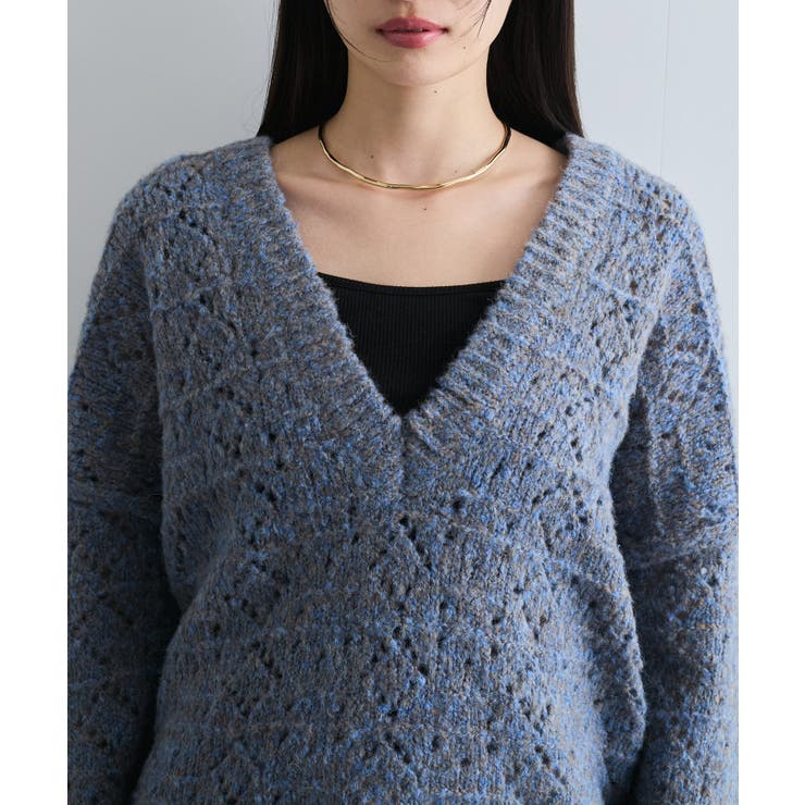 ミックスカラー深Vネックニット | VIS  | 詳細画像29 