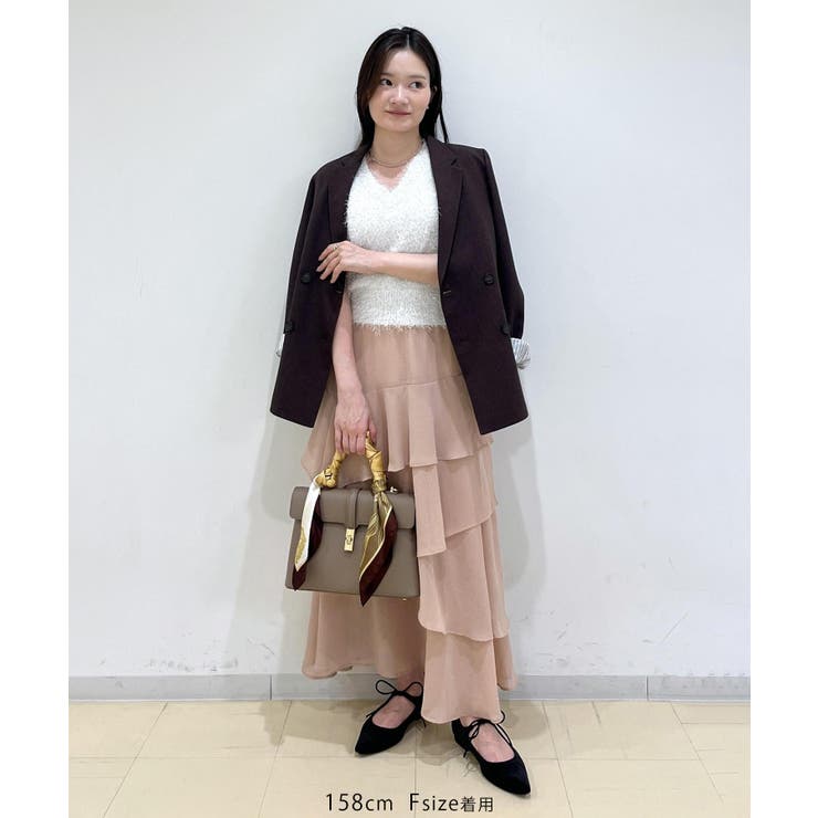 【WEB限定サイズ:MT/着丈が選べる】【洗える】フェザーヤーンニットベスト | VIS  | 詳細画像26 